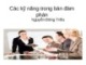 Bài giảng Các kỹ năng trong bàn đàm phán - Nguyễn Đông Triều