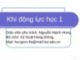 Bài giảng Khí động lực học: Bài 1 - Nguyễn Mạnh Hưng