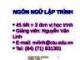 Bài giảng Ngôn ngữ lập trình - Chương 5: Điều khiển tuần tự