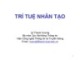 Bài giảng Trí tuệ nhân tạo - Lê Thanh Hương