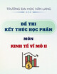 Đề thi kết thúc học phần học kì 2 môn Kinh tế vĩ mô II năm 2024-2025 có đáp án